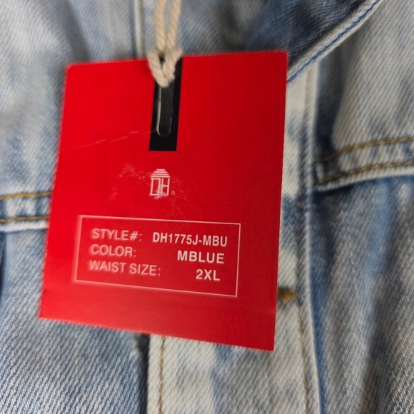 Denim Sherpa Jacket 2XL Tiger Embroidered Distressed Streetwear Legends Rose Bee - Picture 6 of 12